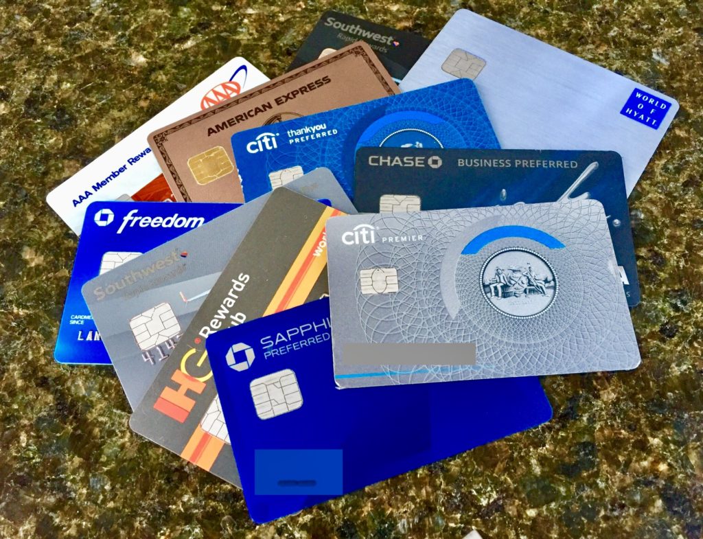 Various credit cards offer tons of lucrative points so you can travel for free.