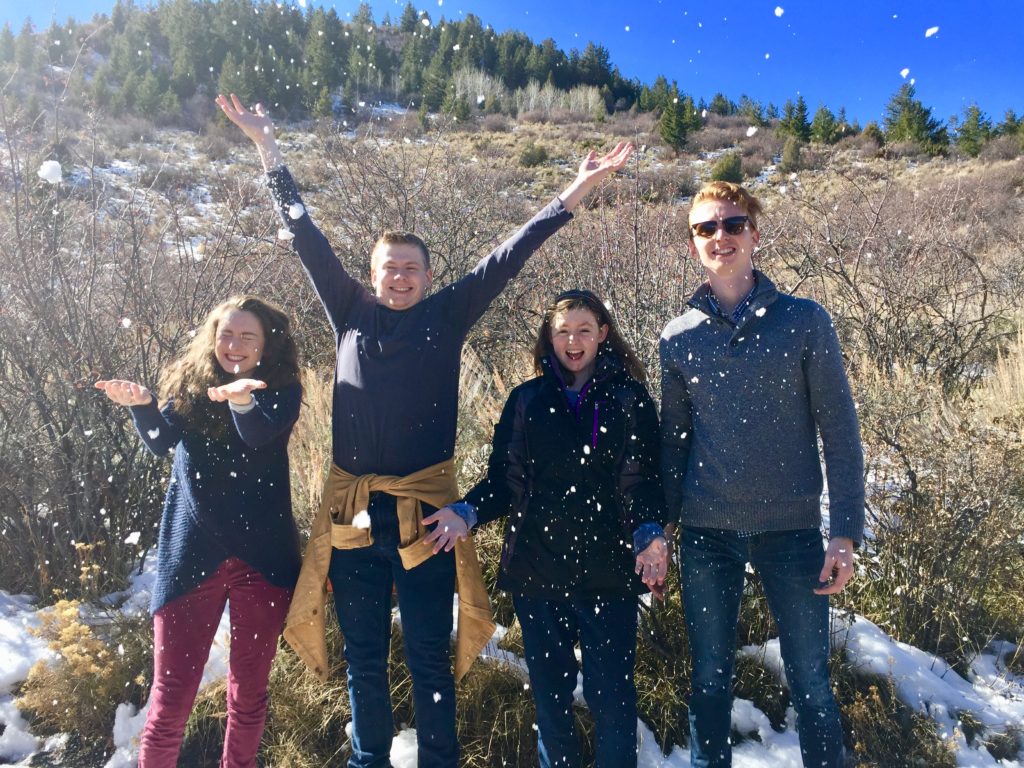 Making snowballs in Beaver Creek, CO!