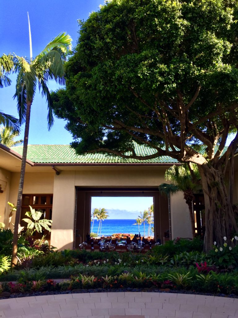 The lobby at the Grand Hyatt Kauai!